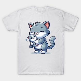 mother cat holding kitten T-Shirt